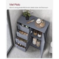 Badezimmerschrank Badschrank mit Schubladen Tür Holz Grau