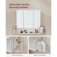 Badezimmerschrank Spiegelschrank mit LED Weiss.