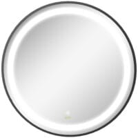 Runder schwarzer Badezimmerspiegel Ø60cm mit LED Beleuchtung und Touch-Schalter