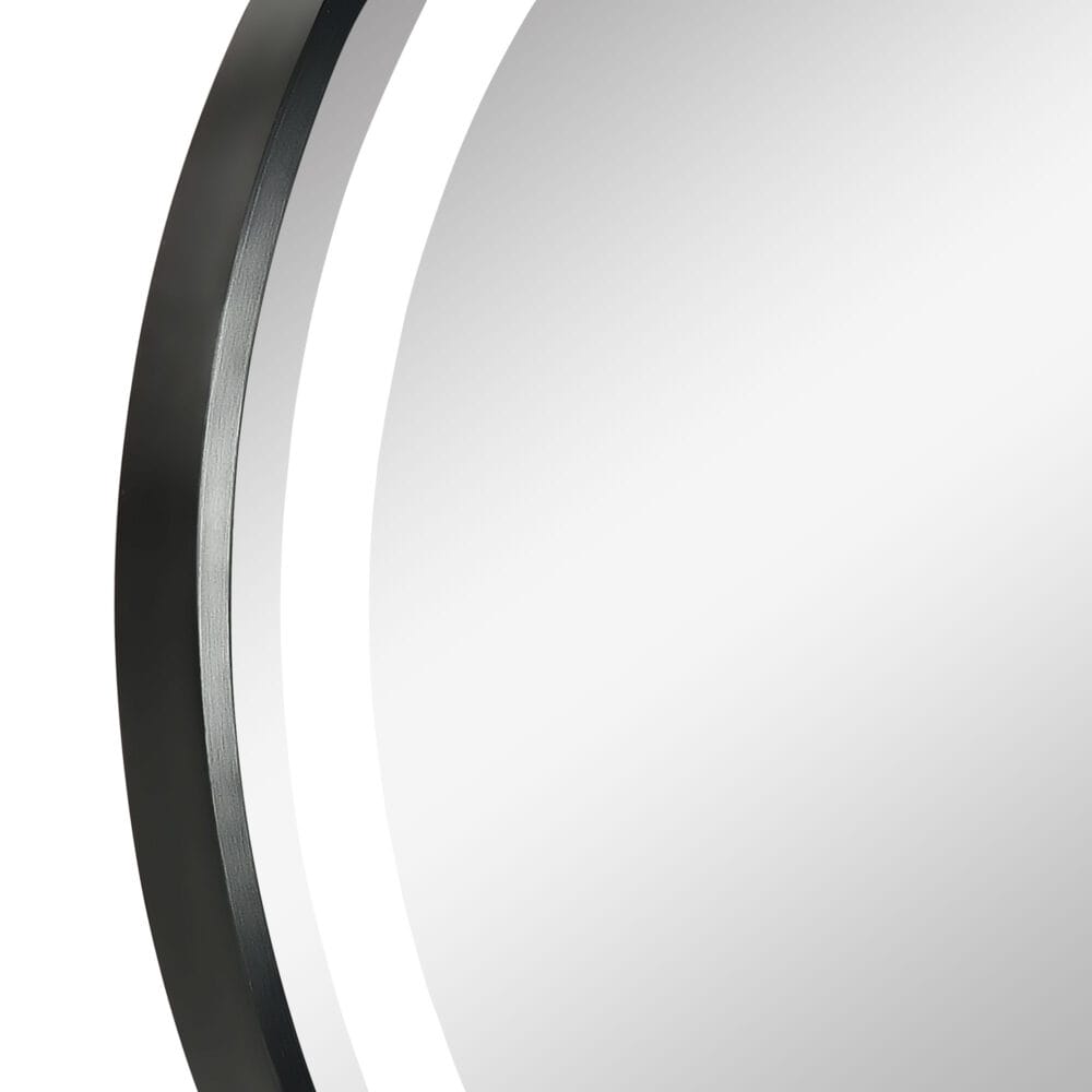 Runder schwarzer Badezimmerspiegel Ø60cm mit LED Beleuchtung und Touch-Schalter