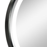 Runder schwarzer Badezimmerspiegel Ø60cm mit LED Beleuchtung und Touch-Schalter