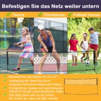 Tragbares Badmintonnetz aus PE, mit zwei einstellbaren Höhen und einer Grösse von 400x60cm, ideal für Spiel und Spass im Freien.