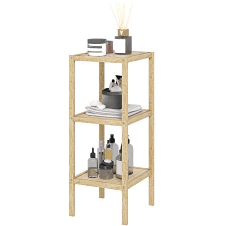 Naturholz Badregal aus Bambus mit 3 Ebenen 33x31x78cm