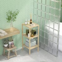 Naturholz Badregal aus Bambus mit 3 Ebenen 33x31x78cm