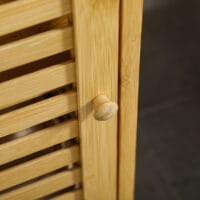 Kompakter Natur Badschrank mit Lamellentür und 2 Fächern