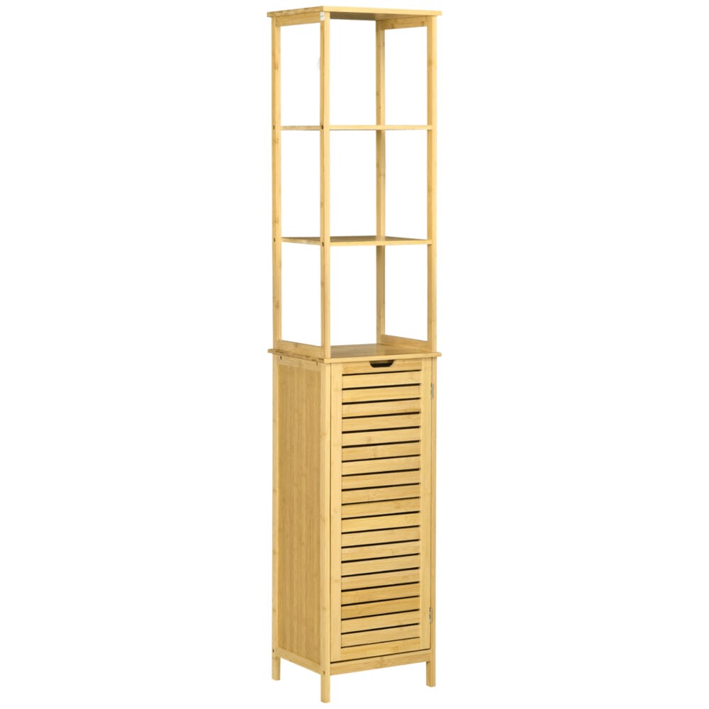 Natur Badschrank und Regal aus Bambus mit offenen Fächern