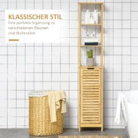 Natur Badschrank und Regal aus Bambus mit offenen Fächern