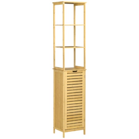 Natur Badschrank und Regal aus Bambus mit offenen Fächern