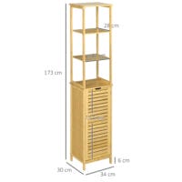 Natur Badschrank und Regal aus Bambus mit offenen Fächern