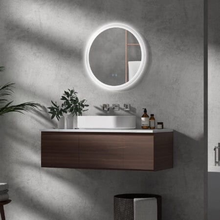 Badspiegel 60cm mit Beleuchtung IP44 Touch-Schalter und Anti-Beschlag
