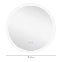 Badspiegel 60cm mit Beleuchtung IP44 Touch-Schalter und Anti-Beschlag