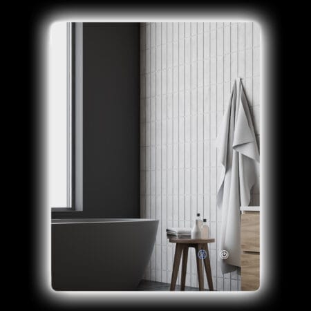 Badspiegel 70x50cm mit Beleuchtung IP44 Touch-Schalter und Anti-Beschlag