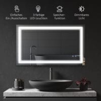 Moderner LED Badspiegel wasserdicht mit Touch-Funktion