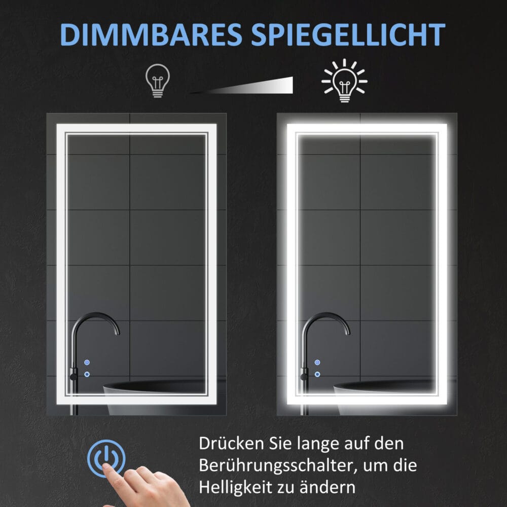 Moderner LED Badspiegel wasserdicht mit Touch-Funktion