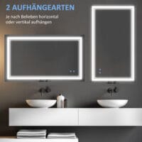 Moderner LED Badspiegel wasserdicht mit Touch-Funktion