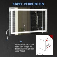 Moderner LED Badspiegel wasserdicht mit Touch-Funktion