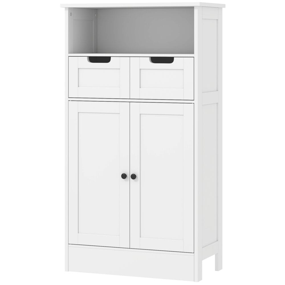 Weisser Badzimmerschrank 60x30x108.8cm mit verstellbarer Ablage
