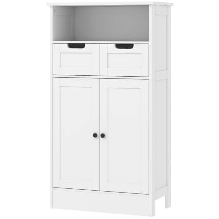 Weisser Badzimmerschrank 60x30x108.8cm mit verstellbarer Ablage