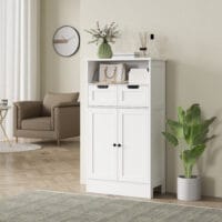 Weisser Badzimmerschrank 60x30x108.8cm mit verstellbarer Ablage