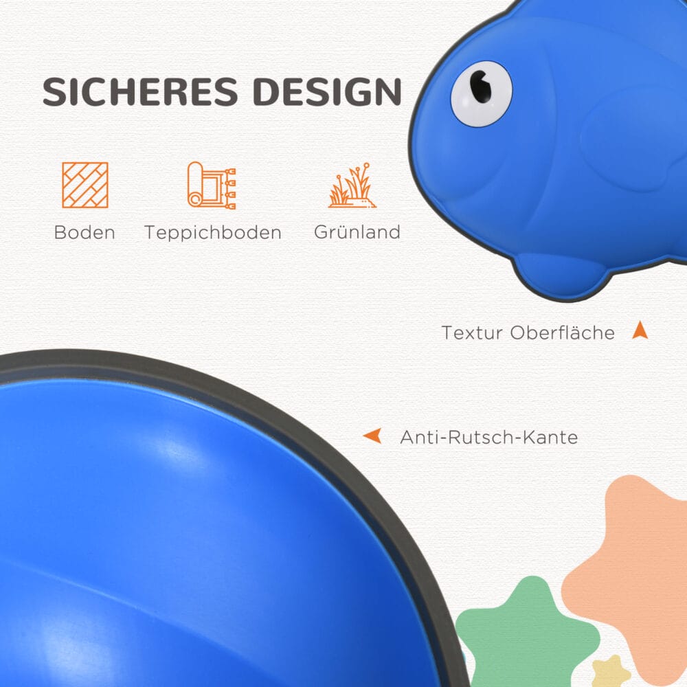 Buntes 9-teiliges Set rutschfester Balanciersteine für Kinder, bis 80kg belastbar. Es ermöglicht den Aufbau von anspruchsvollen Balance-Parcours.
