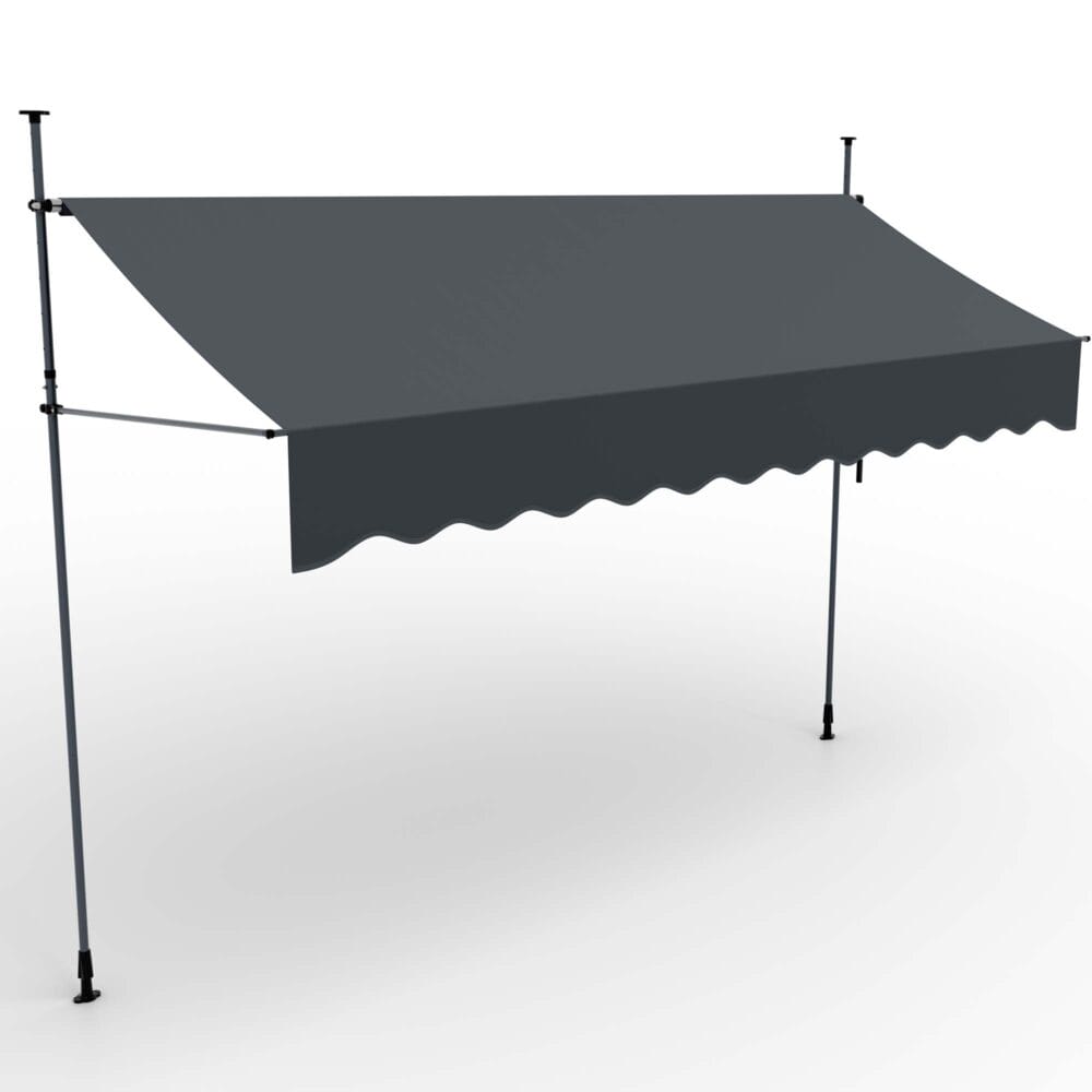 Extra breite Standmarkise 400x120 cm für großzügigen Sonnen- und Sichtschutz auf dem Balkon.