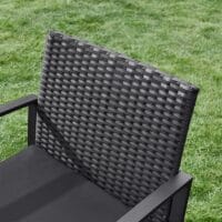 Balkonmöbel Lounge Set, Polyrattan Schwarz