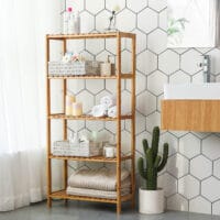 Bambusregal Badezimmerregal 5 Ablagen Natur