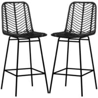Barhocker 2er-Set 42,5x52x102cm mit Fussstütze Schwarz – Produktfoto zeigt modernes Design, hochwertige Materialien und funktionale Eigenschaften ideal für Wohn- oder Arbeitsbereiche. Perfekt als Einrichtungsinspiration oder zur Produktpräsentation in einem Onlineshop.