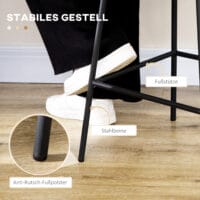 Barhocker 2er-Set 42,5x52x102cm mit Fussstütze Schwarz – Produktfoto zeigt modernes Design, hochwertige Materialien und funktionale Eigenschaften ideal für Wohn- oder Arbeitsbereiche. Perfekt als Einrichtungsinspiration oder zur Produktpräsentation in einem Onlineshop.