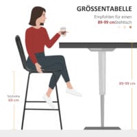 Barhocker 2er-Set 42,5x52x102cm mit Fussstütze Schwarz – Produktfoto zeigt modernes Design, hochwertige Materialien und funktionale Eigenschaften ideal für Wohn- oder Arbeitsbereiche. Perfekt als Einrichtungsinspiration oder zur Produktpräsentation in einem Onlineshop.