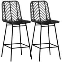 Barhocker 2er-Set 42,5x52x102cm mit Fussstütze Schwarz – Produktfoto zeigt modernes Design, hochwertige Materialien und funktionale Eigenschaften ideal für Wohn- oder Arbeitsbereiche. Perfekt als Einrichtungsinspiration oder zur Produktpräsentation in einem Onlineshop.