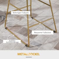 Barhocker 2er-Set 46x56x95cm Fussstütze Gold – Produktfoto zeigt modernes Design, hochwertige Materialien und funktionale Eigenschaften ideal für Wohn- oder Arbeitsbereiche. Perfekt als Einrichtungsinspiration oder zur Produktpräsentation in einem Onlineshop.
