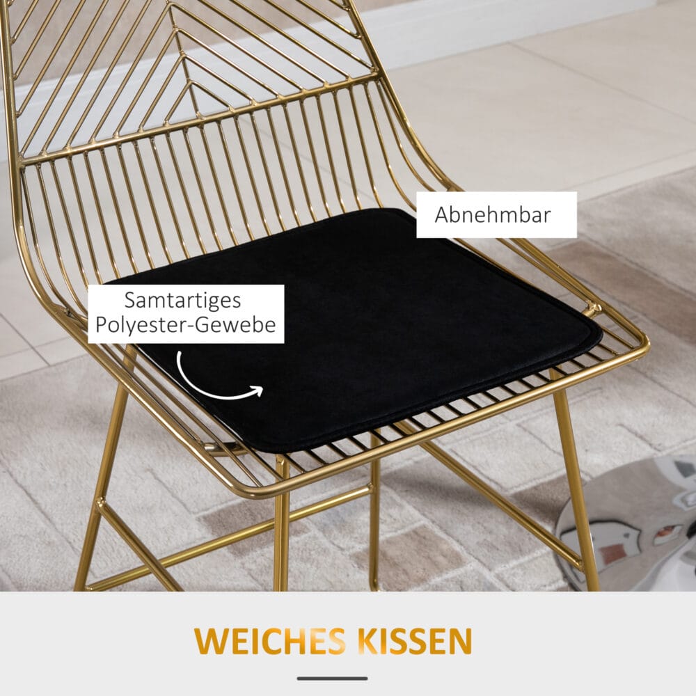 Barhocker 2er-Set 46x56x95cm Fussstütze Gold – Produktfoto zeigt modernes Design, hochwertige Materialien und funktionale Eigenschaften ideal für Wohn- oder Arbeitsbereiche. Perfekt als Einrichtungsinspiration oder zur Produktpräsentation in einem Onlineshop.