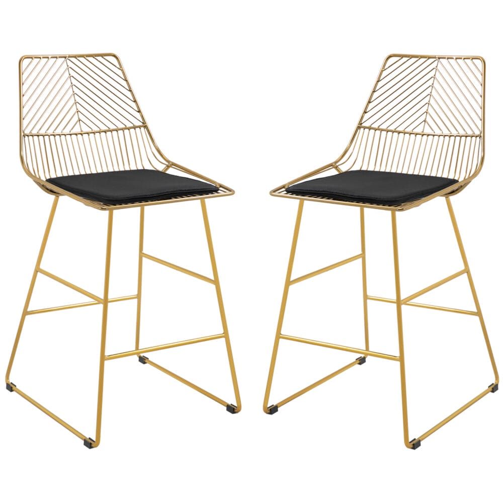 Barhocker 2er-Set 46x56x95cm Fussstütze Gold – Produktfoto zeigt modernes Design, hochwertige Materialien und funktionale Eigenschaften ideal für Wohn- oder Arbeitsbereiche. Perfekt als Einrichtungsinspiration oder zur Produktpräsentation in einem Onlineshop.
