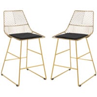 Barhocker 2er-Set 46x56x95cm Fussstütze Gold – Produktfoto zeigt modernes Design, hochwertige Materialien und funktionale Eigenschaften ideal für Wohn- oder Arbeitsbereiche. Perfekt als Einrichtungsinspiration oder zur Produktpräsentation in einem Onlineshop.
