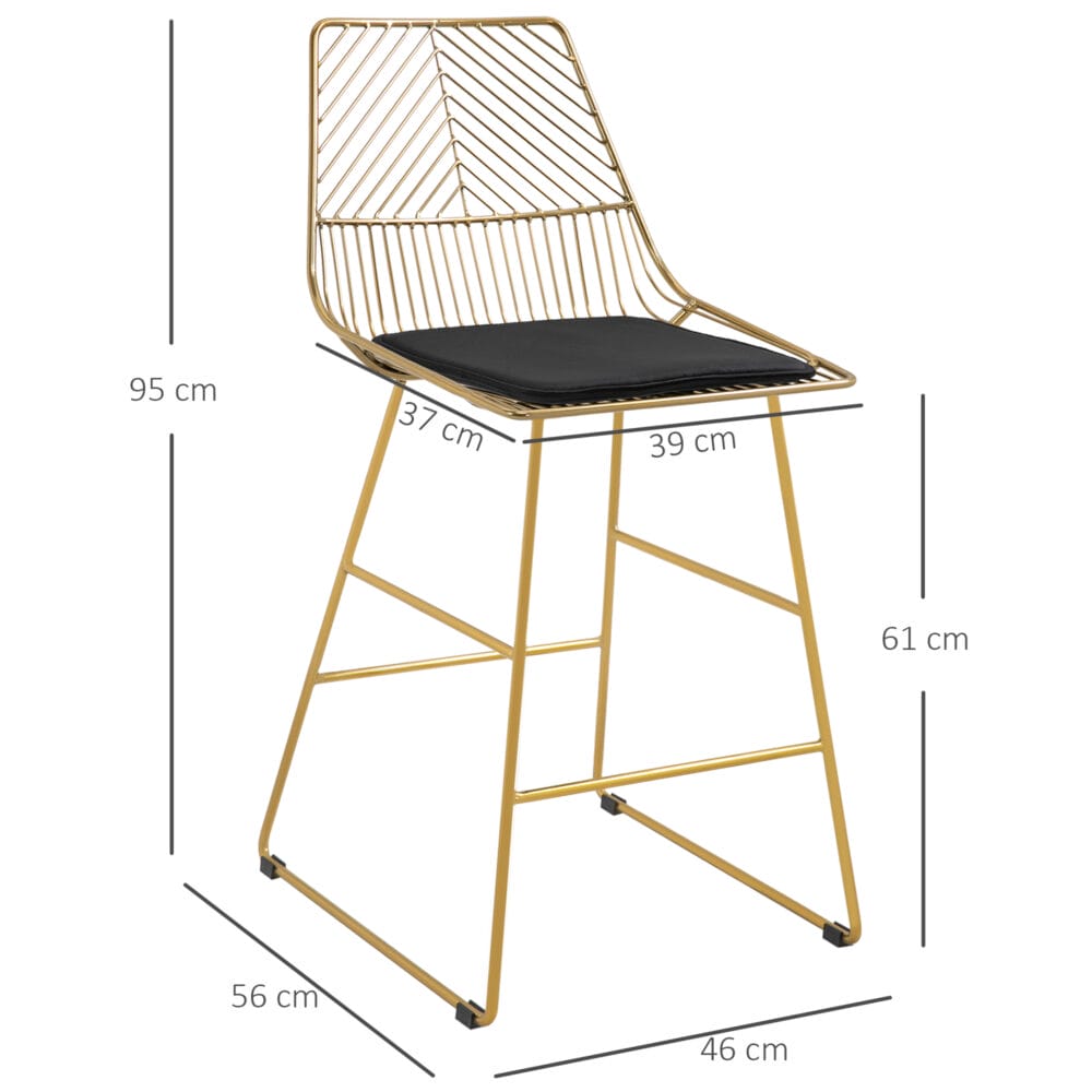 Barhocker 2er-Set 46x56x95cm Fussstütze Gold – Produktfoto zeigt modernes Design, hochwertige Materialien und funktionale Eigenschaften ideal für Wohn- oder Arbeitsbereiche. Perfekt als Einrichtungsinspiration oder zur Produktpräsentation in einem Onlineshop.