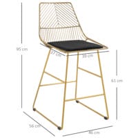 Barhocker 2er-Set 46x56x95cm Fussstütze Gold – Produktfoto zeigt modernes Design, hochwertige Materialien und funktionale Eigenschaften ideal für Wohn- oder Arbeitsbereiche. Perfekt als Einrichtungsinspiration oder zur Produktpräsentation in einem Onlineshop.