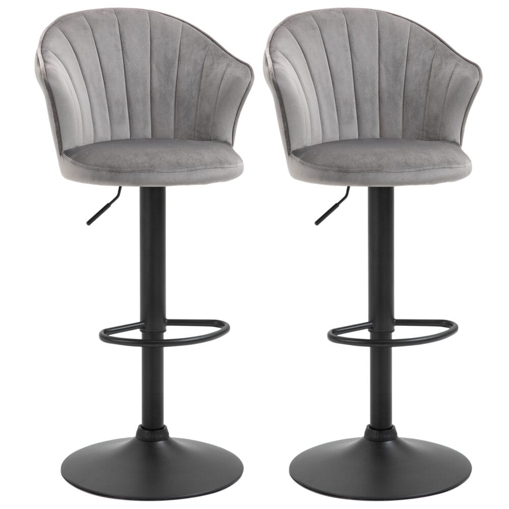 Barhocker 2er-Set drehbar höhenverstellbar Grau – Produktfoto zeigt modernes Design, hochwertige Materialien und funktionale Eigenschaften ideal für Wohn- oder Arbeitsbereiche. Perfekt als Einrichtungsinspiration oder zur Produktpräsentation in einem Onlineshop.