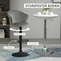 Barhocker 2er-Set drehbar höhenverstellbar Grau – Produktfoto zeigt modernes Design, hochwertige Materialien und funktionale Eigenschaften ideal für Wohn- oder Arbeitsbereiche. Perfekt als Einrichtungsinspiration oder zur Produktpräsentation in einem Onlineshop.