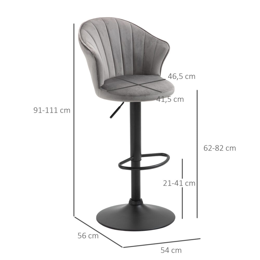 Barhocker 2er-Set drehbar höhenverstellbar Grau – Produktfoto zeigt modernes Design, hochwertige Materialien und funktionale Eigenschaften ideal für Wohn- oder Arbeitsbereiche. Perfekt als Einrichtungsinspiration oder zur Produktpräsentation in einem Onlineshop.