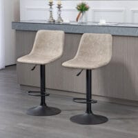 Barhocker 2er-Set drehbar & höhenverstellbar Kunstlederbezug Beige – Produktfoto zeigt modernes Design, hochwertige Materialien und funktionale Eigenschaften ideal für Wohn- oder Arbeitsbereiche. Perfekt als Einrichtungsinspiration oder zur Produktpräsentation in einem Onlineshop.