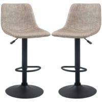 Barhocker 2er-Set drehbar & höhenverstellbar Kunstlederbezug Beige – Produktfoto zeigt modernes Design, hochwertige Materialien und funktionale Eigenschaften ideal für Wohn- oder Arbeitsbereiche. Perfekt als Einrichtungsinspiration oder zur Produktpräsentation in einem Onlineshop.