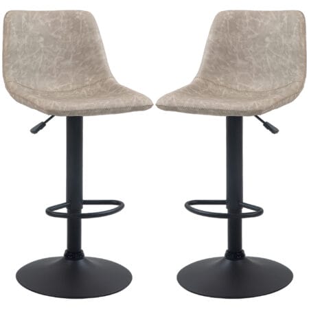 Barhocker 2er-Set drehbar & höhenverstellbar Kunstlederbezug Beige – Produktfoto zeigt modernes Design, hochwertige Materialien und funktionale Eigenschaften ideal für Wohn- oder Arbeitsbereiche. Perfekt als Einrichtungsinspiration oder zur Produktpräsentation in einem Onlineshop.