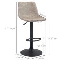 Barhocker 2er-Set drehbar & höhenverstellbar Kunstlederbezug Beige – Produktfoto zeigt modernes Design, hochwertige Materialien und funktionale Eigenschaften ideal für Wohn- oder Arbeitsbereiche. Perfekt als Einrichtungsinspiration oder zur Produktpräsentation in einem Onlineshop.
