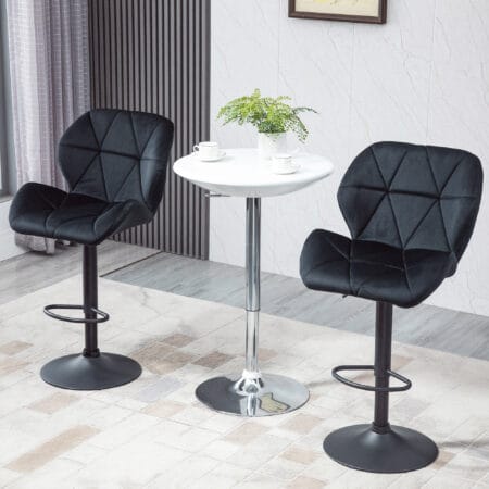 Barhocker 2er-Set drehbar höhenverstellbar Schwarz – Produktfoto zeigt modernes Design, hochwertige Materialien und funktionale Eigenschaften ideal für Wohn- oder Arbeitsbereiche. Perfekt als Einrichtungsinspiration oder zur Produktpräsentation in einem Onlineshop.
