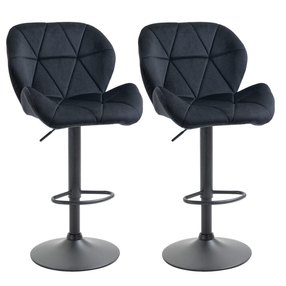Barhocker 2er-Set drehbar höhenverstellbar Schwarz – Produktfoto zeigt modernes Design, hochwertige Materialien und funktionale Eigenschaften ideal für Wohn- oder Arbeitsbereiche. Perfekt als Einrichtungsinspiration oder zur Produktpräsentation in einem Onlineshop.