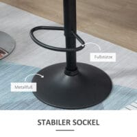 Barhocker 2er-Set drehbar höhenverstellbar Schwarz – Produktfoto zeigt modernes Design, hochwertige Materialien und funktionale Eigenschaften ideal für Wohn- oder Arbeitsbereiche. Perfekt als Einrichtungsinspiration oder zur Produktpräsentation in einem Onlineshop.