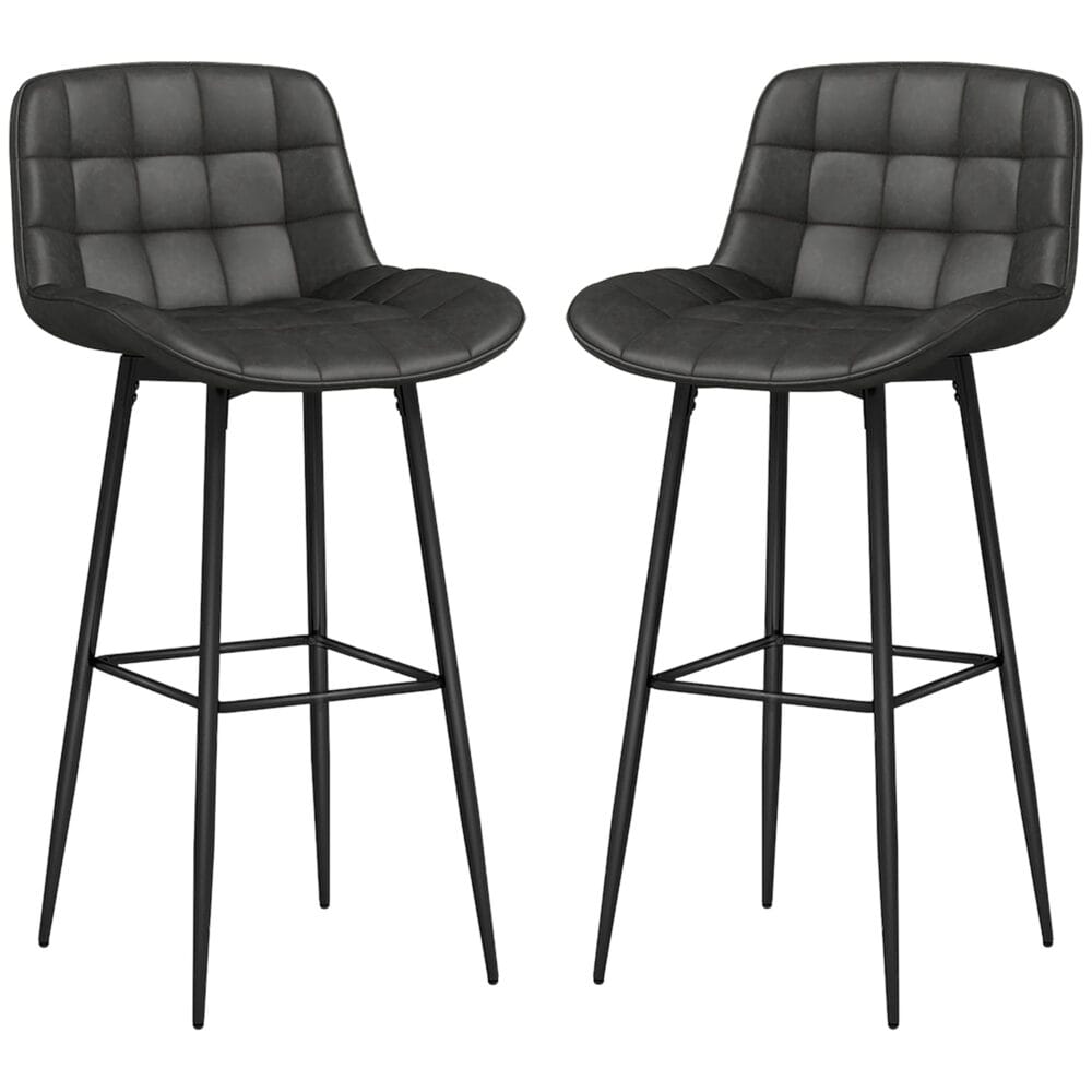 Barhocker 2er-Set drehbar Küchenstuhl Dunkelgrau – Produktfoto zeigt modernes Design, hochwertige Materialien und funktionale Eigenschaften ideal für Wohn- oder Arbeitsbereiche. Perfekt als Einrichtungsinspiration oder zur Produktpräsentation in einem Onlineshop.