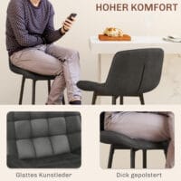 Barhocker 2er-Set drehbar Küchenstuhl Dunkelgrau – Produktfoto zeigt modernes Design, hochwertige Materialien und funktionale Eigenschaften ideal für Wohn- oder Arbeitsbereiche. Perfekt als Einrichtungsinspiration oder zur Produktpräsentation in einem Onlineshop.