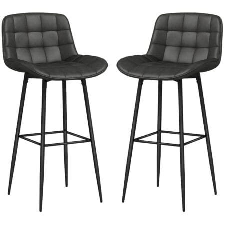 Barhocker 2er-Set drehbar Küchenstuhl Dunkelgrau – Produktfoto zeigt modernes Design, hochwertige Materialien und funktionale Eigenschaften ideal für Wohn- oder Arbeitsbereiche. Perfekt als Einrichtungsinspiration oder zur Produktpräsentation in einem Onlineshop.